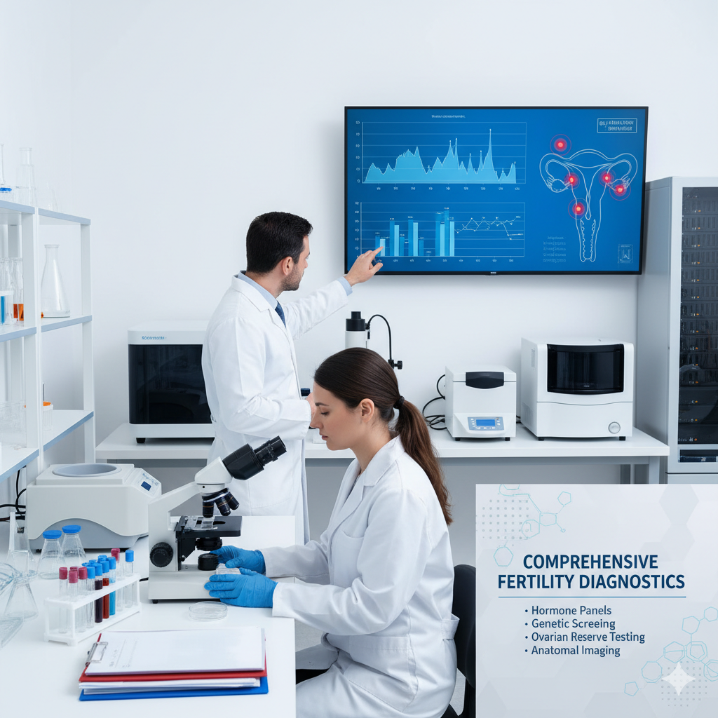 Comprehensive diagnostic testing helps identify the root causes of fertility challenges